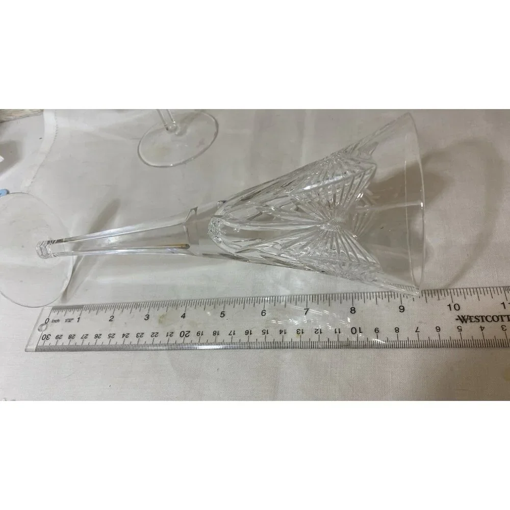 Pair Waterford Crystal Millennium HAPPINESS Toasting Flutes Champagne Glasses - Picture 5 of 8